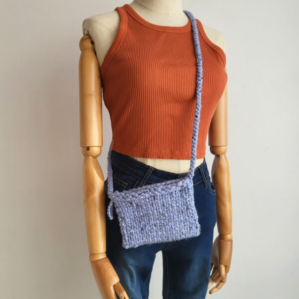 Handmade Crochet Crossbody Bag – Blue